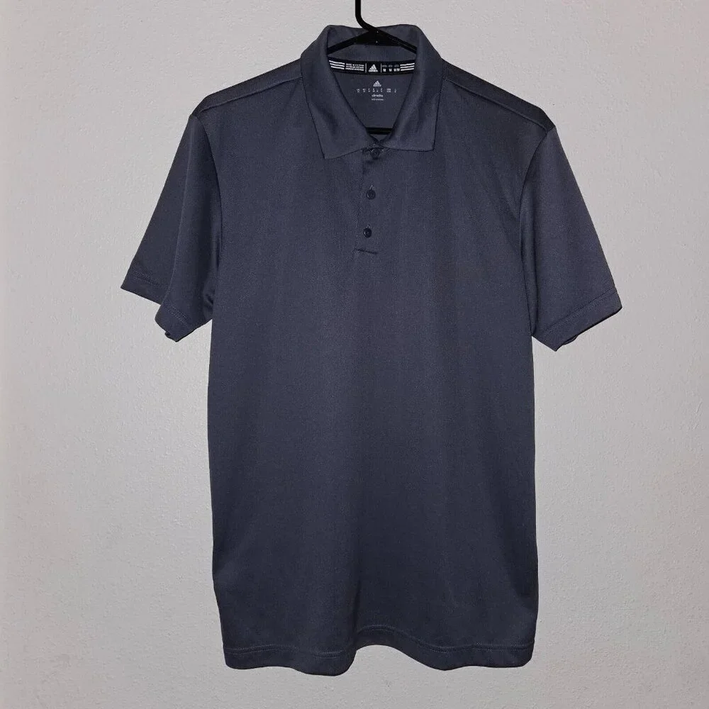 Adidas Climalite Solid Gray Polo Shirt Athletic Men's Size Medium